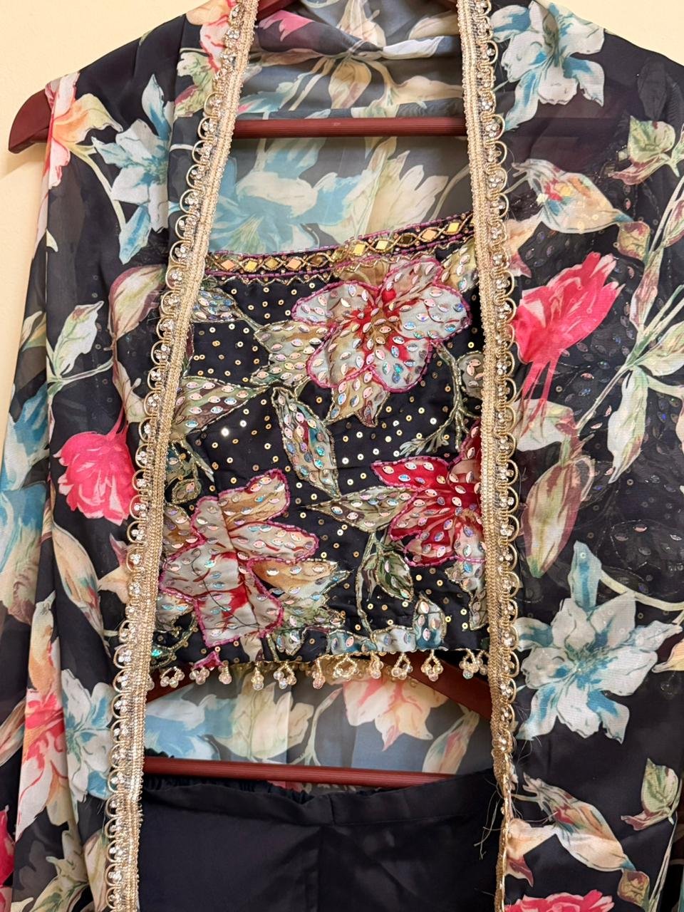 Black Cape Palazzo Set - Image 4