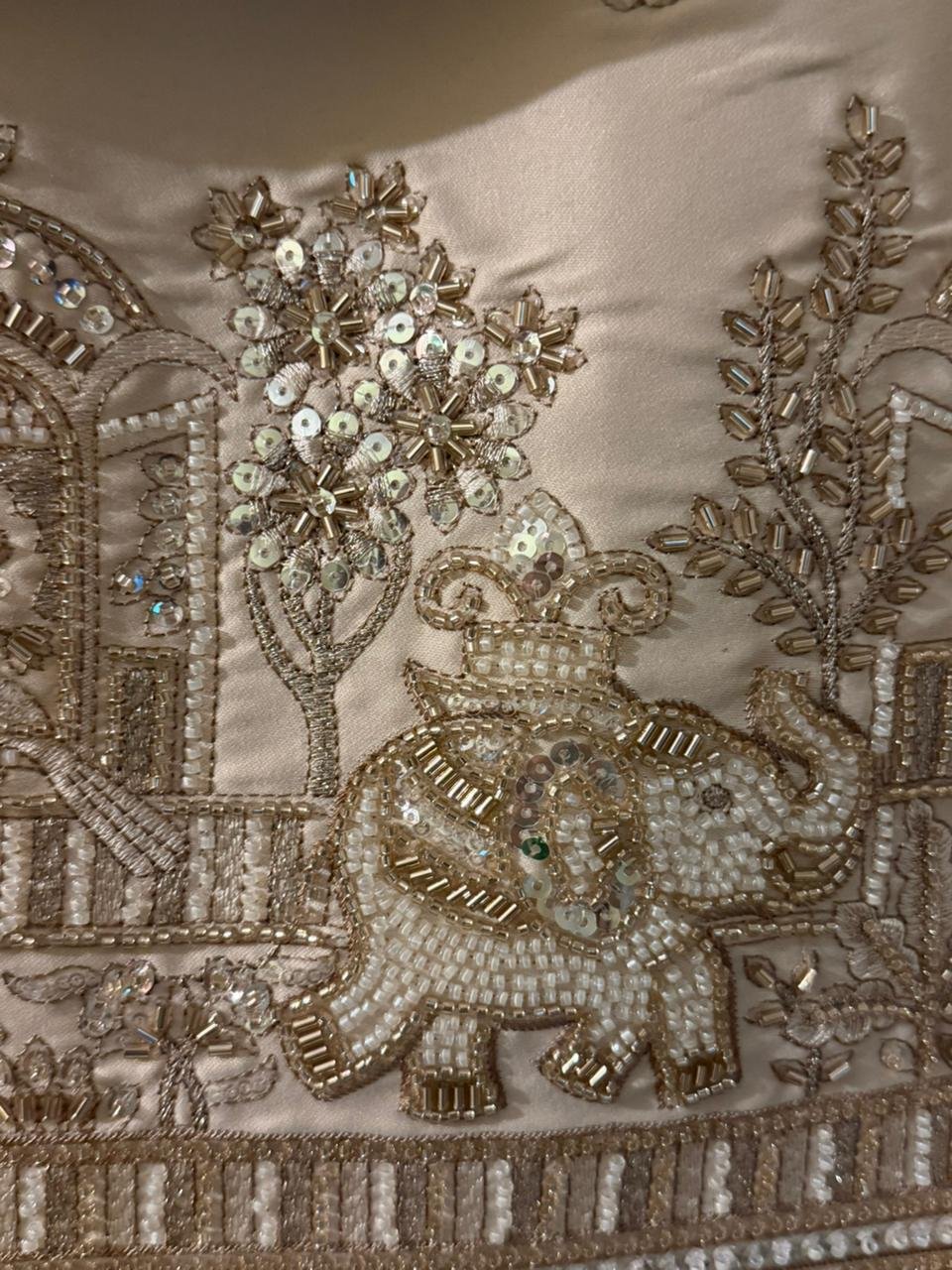 Cream Indo-Western with Heavy Bead Work - Image 4